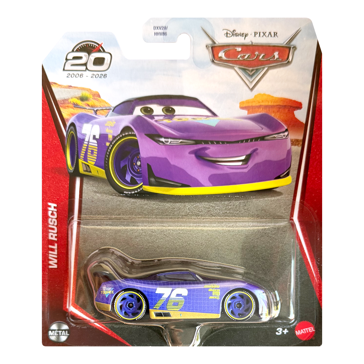 Disney Pixar Cars 20th Anniversary Will Rusch 2026 Race To Celebrate, Die-Cast Metal Toy Car, Authentic Character Vehicles, Cars Movies, Disney+ Cars on the Road, Kids Push-Around Play
