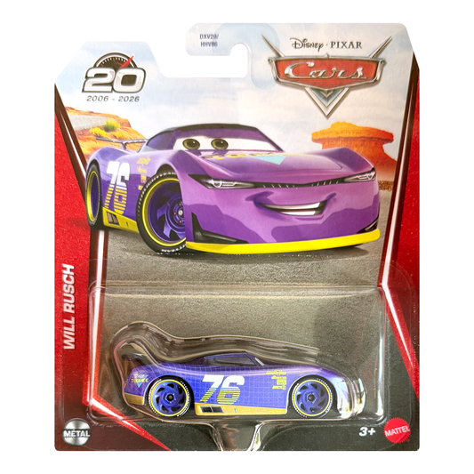 Disney Pixar Cars 20th Anniversary Will Rusch 2026 Race To Celebrate, Die-Cast Metal Toy Car, Authentic Character Vehicles, Cars Movies, Disney+ Cars on the Road, Kids Push-Around Play