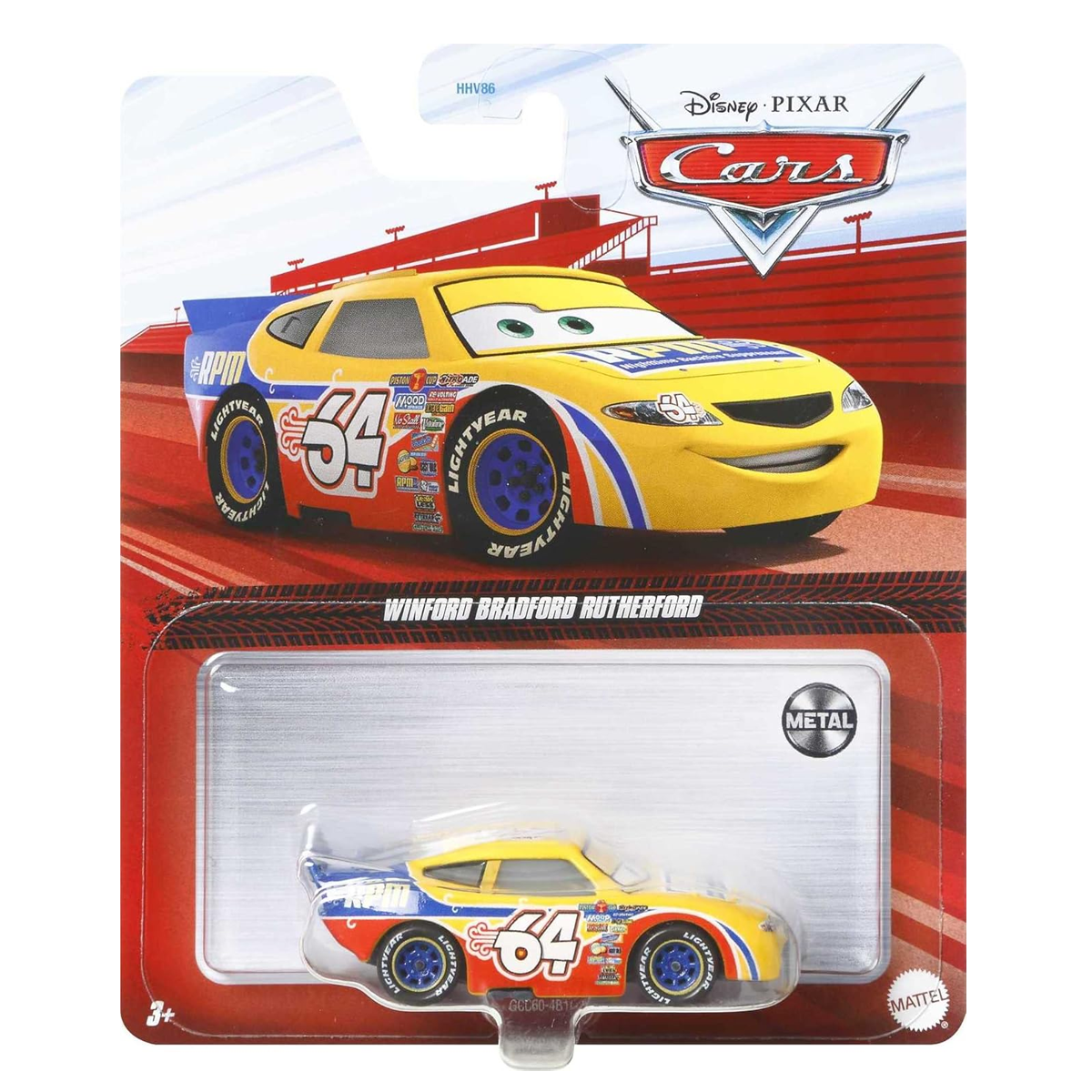 Disney Pixar Cars Winford Bradford Rutherford, Die-Cast Metal Toy Car, Authentic Character Vehicles, Cars Movies, Disney+ Cars on the Road, Kids Push-Around Play