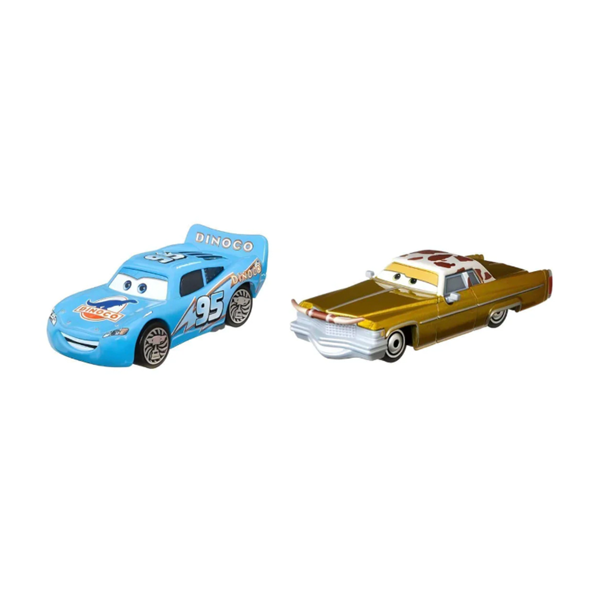 Disney Pixar Cars 2-Pack Bling Bling Lightning McQueen and Tex Dinoco 2026, Die-Cast Metal Toy Car, Authentic Character Vehicles, Cars Movies, Disney+ Cars on the Road, Kids Push-Around Play