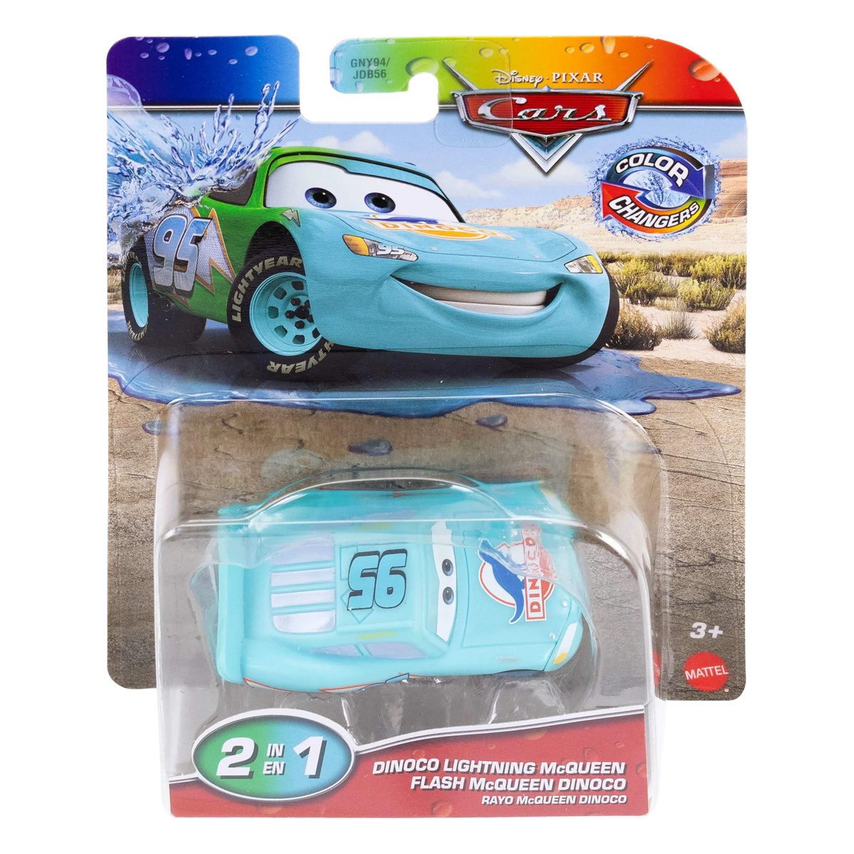 Disney Pixar Cars Color Changers Dinoco Lightning McQueen, Toy Car, Authentic Character Vehicles, Cars Movies, Disney+ Cars on the Road, Kids Push-Around Play