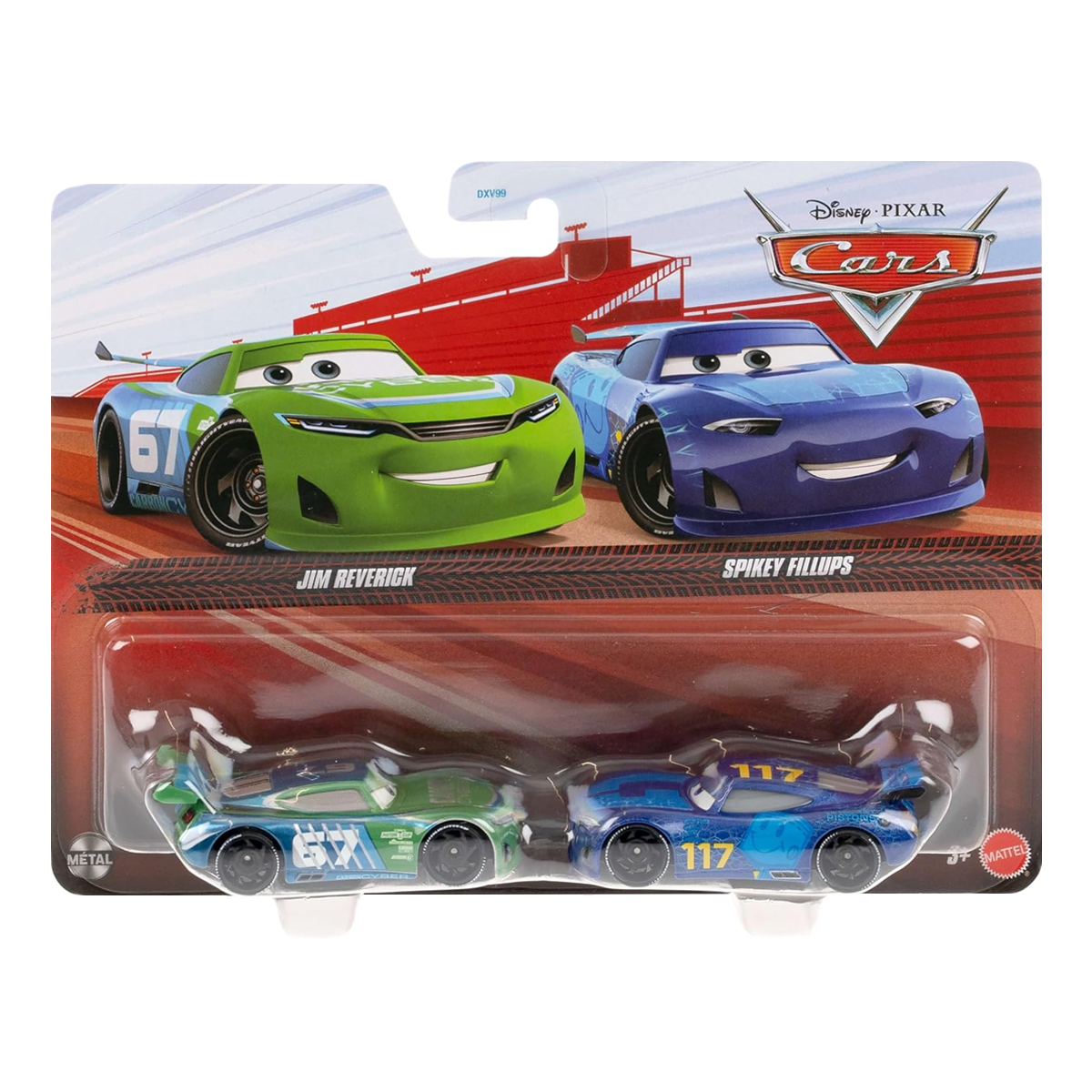 Disney Pixar Cars 2-Pack Jim Reverick and Spikey Fillups 2026, Die-Cast Metal Toy Car, Authentic Character Vehicles, Cars Movies, Disney+ Cars on the Road, Kids Push-Around Play