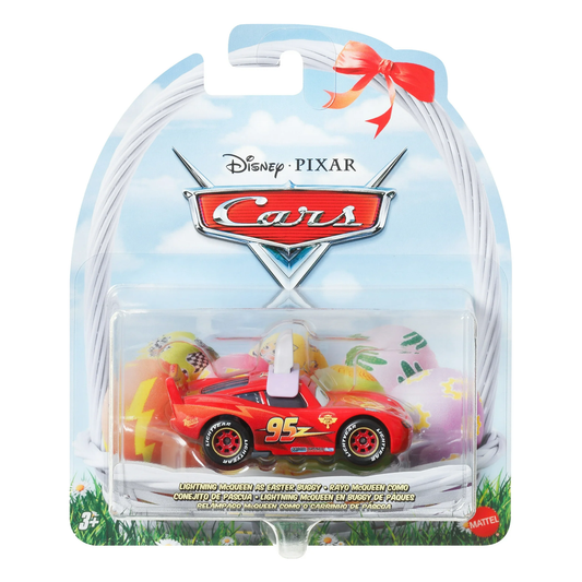 Disney Pixar Cars Lightning McQueen as Easter Buggy, Die-Cast Metal Toy Car, Holiday Themed Authentic Character Vehicles, Cars Movies, Disney+ Cars on the Road, Kids Push-Around Play