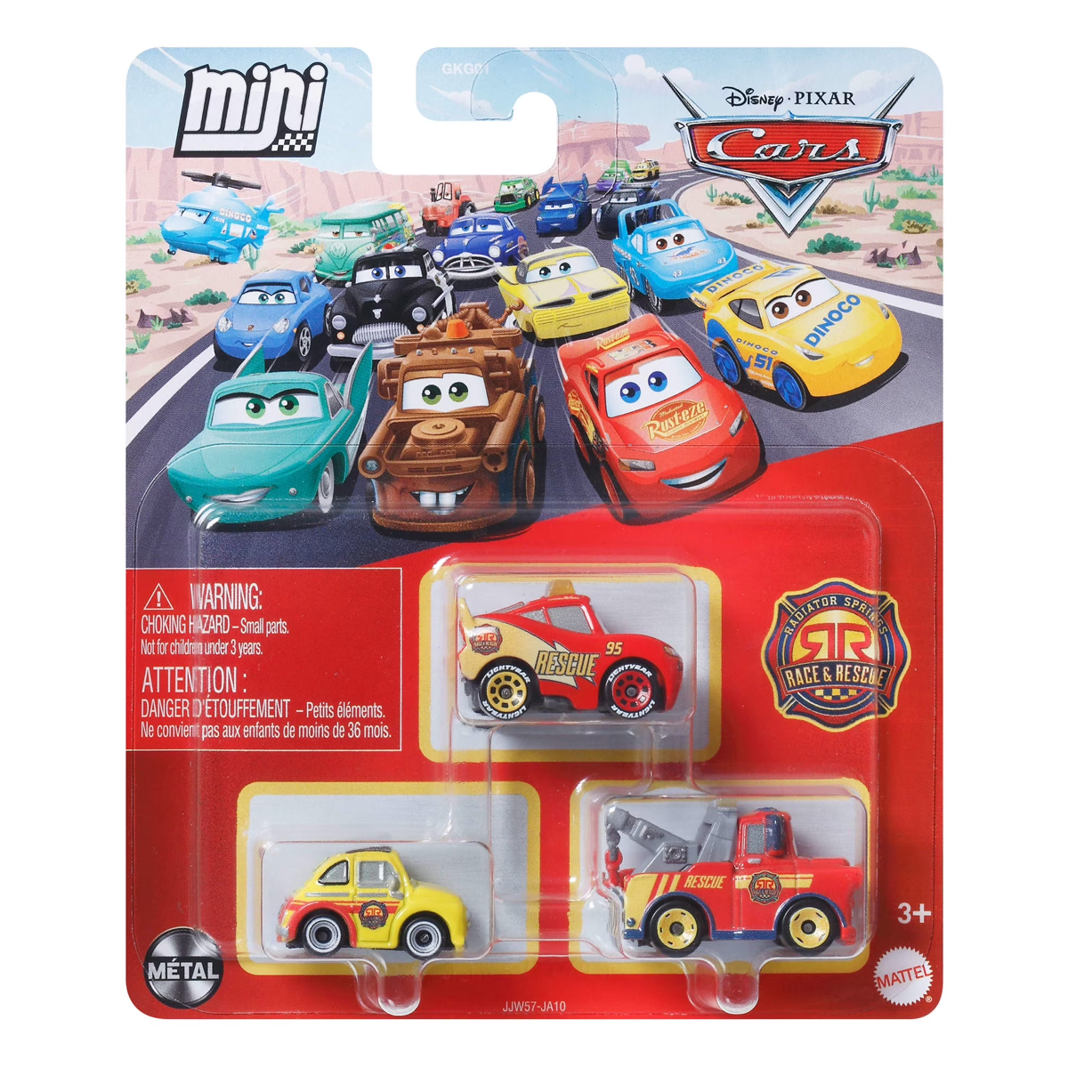 Disney Pixar Cars Mini Racers 3-Pack Race & Rescue Lightning McQueen Luigi and Mater, Toy Car, Authentic Character Vehicles, Cars Movies, Disney+ Cars on the Road, Kids Push-Around Play, Fans, Collectors
