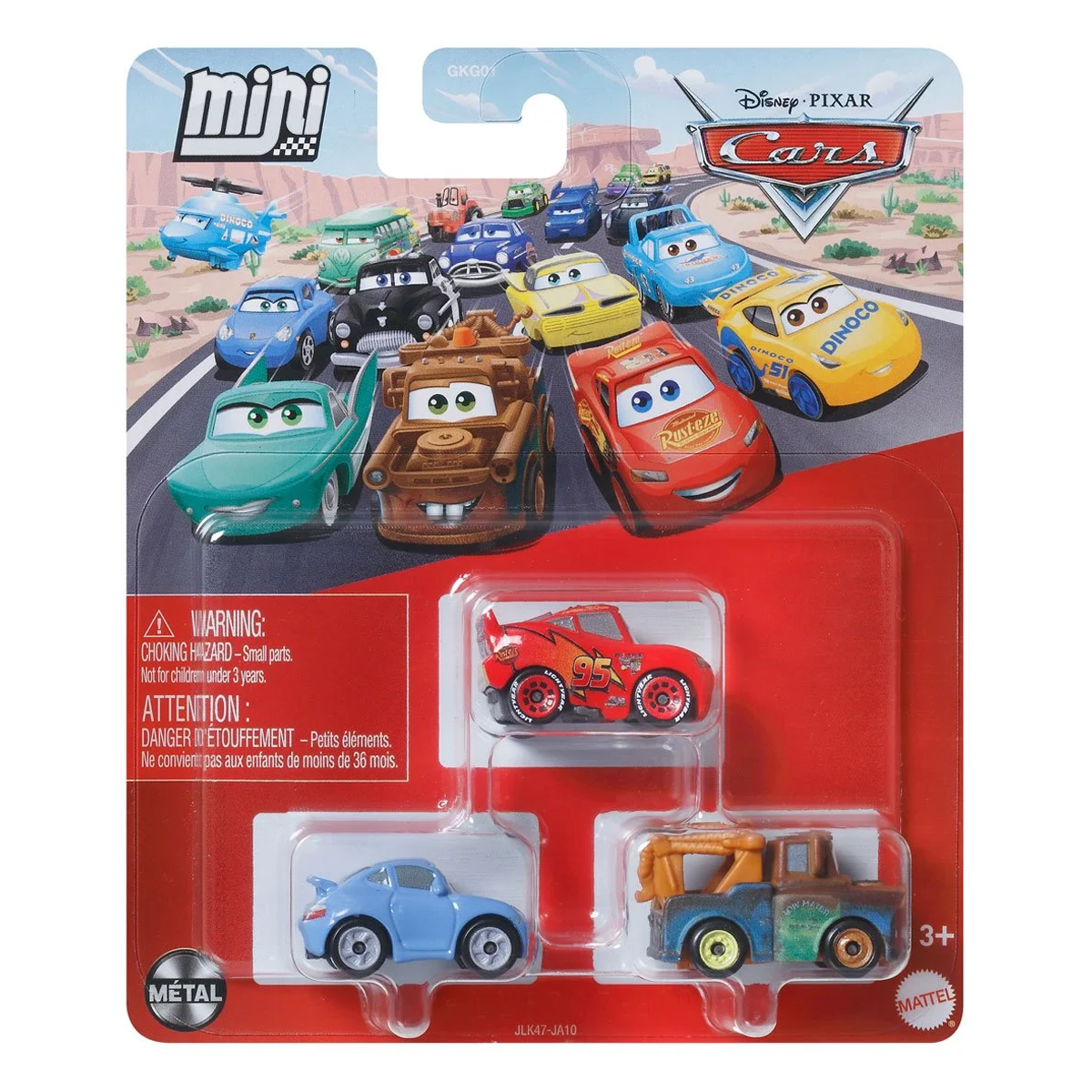 Disney Pixar Cars Mini Racers 3-Pack Sally Lightning McQueen and Mater, Toy Car, Authentic Character Vehicles, Cars Movies, Disney+ Cars on the Road, Kids Push-Around Play, Fans, Collectors