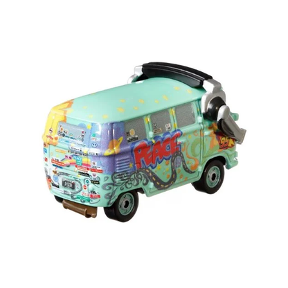 Disney Pixar Cars Race Team Fillmore with Headset, Die-Cast Metal Toy Car, Authentic Character Vehicles, Cars Movies, Disney+ Cars on the Road, Kids Push-Around Play