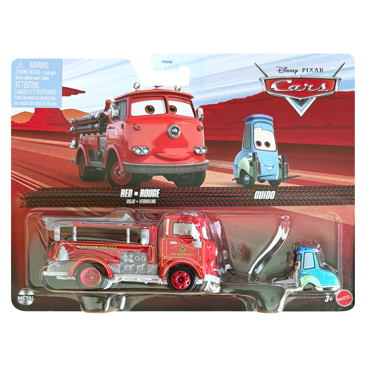 Disney Pixar Cars 2-Pack Red and Guido 2026, Die-Cast Metal Toy Car, Authentic Character Vehicles, Cars Movies, Disney+ Cars on the Road, Kids Push-Around Play