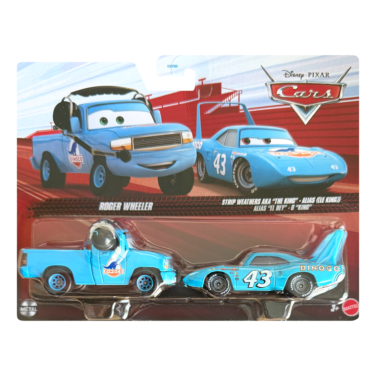 Disney Pixar Cars 2-Pack Roger Wheeler and Strip Weathers AKA The King 2026, Die-Cast Metal Toy Car, Authentic Character Vehicles, Cars Movies, Disney+ Cars on the Road, Kids Push-Around Play