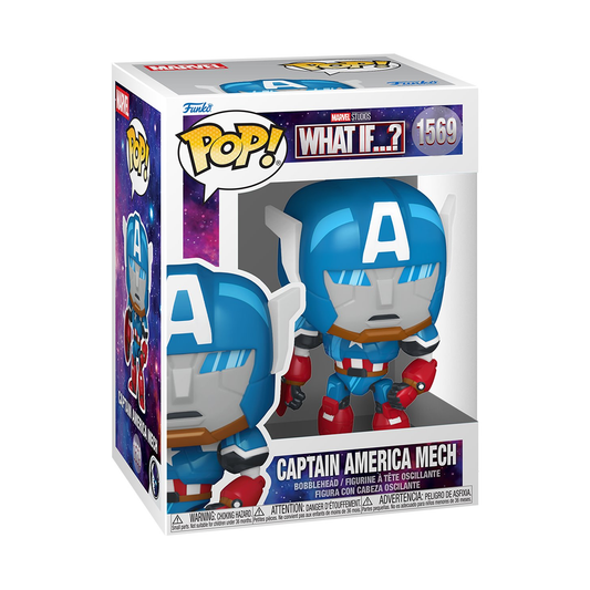Funko Pop! Marvel Studios What If...? Captain America Mech #1569, Vinyl Figure Bobblehead, Collectible, Collectors
