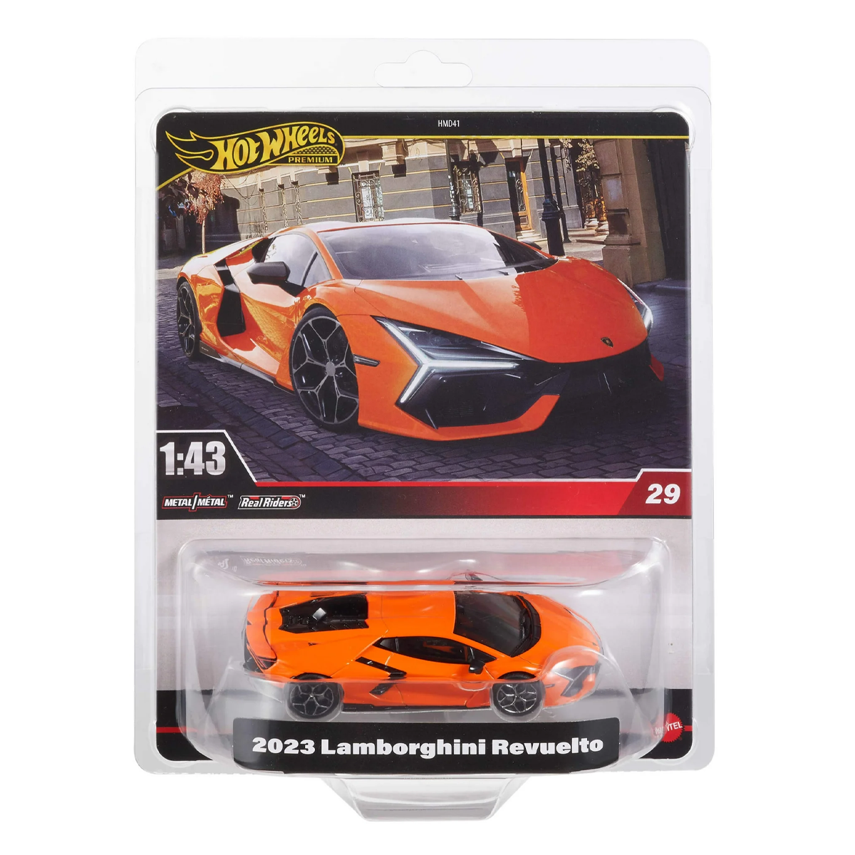 Hot Wheels Premium 2023 Lamborghini Revuelto, 1:43 Scale, Authentic Vehicle Replicas, Cars, Real Riders, Metal, Display and Play