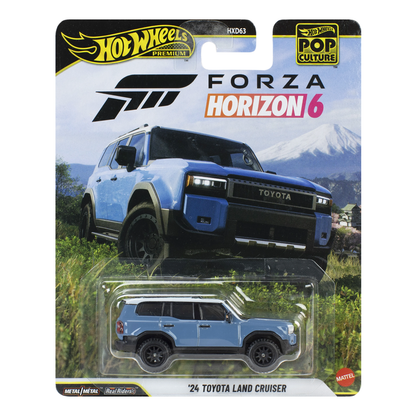 Hot Wheels Premium '24 Toyota Land Cruiser Forza Horizon 6, Pop Culture, 1:64 Scale, Authentic Vehicle Replicas, Cars, Real Riders, Metal, Display and Play, Mattel, Pop Culture 2026 2027