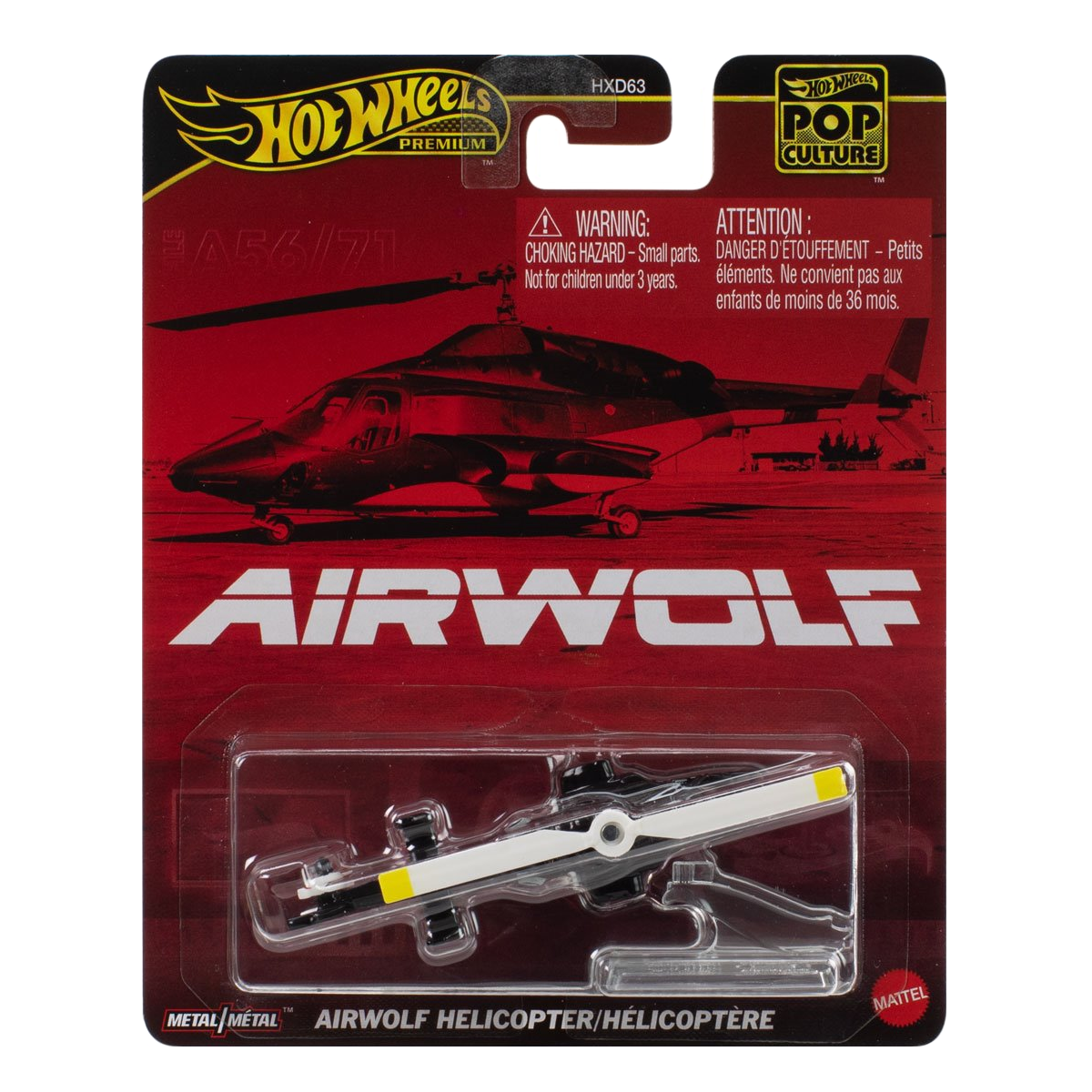 Hot Wheels Premium Airwolf Helicopter, Pop Culture, 1:64 Scale, Authentic Vehicle Replicas, Cars, Real Riders, Metal, Display and Play, Mattel, Pop Culture 2025 2026