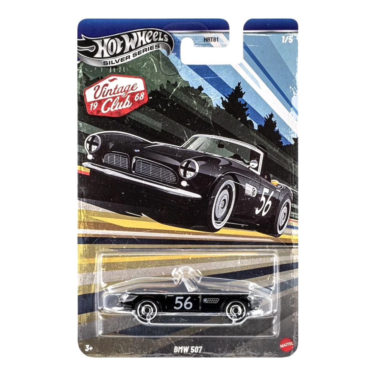 Hot Wheels BMW 507 Vintage Club Silver Series, 1:64 Scale Die-Cast, Cars Vehicles, Push and Play Car Toy