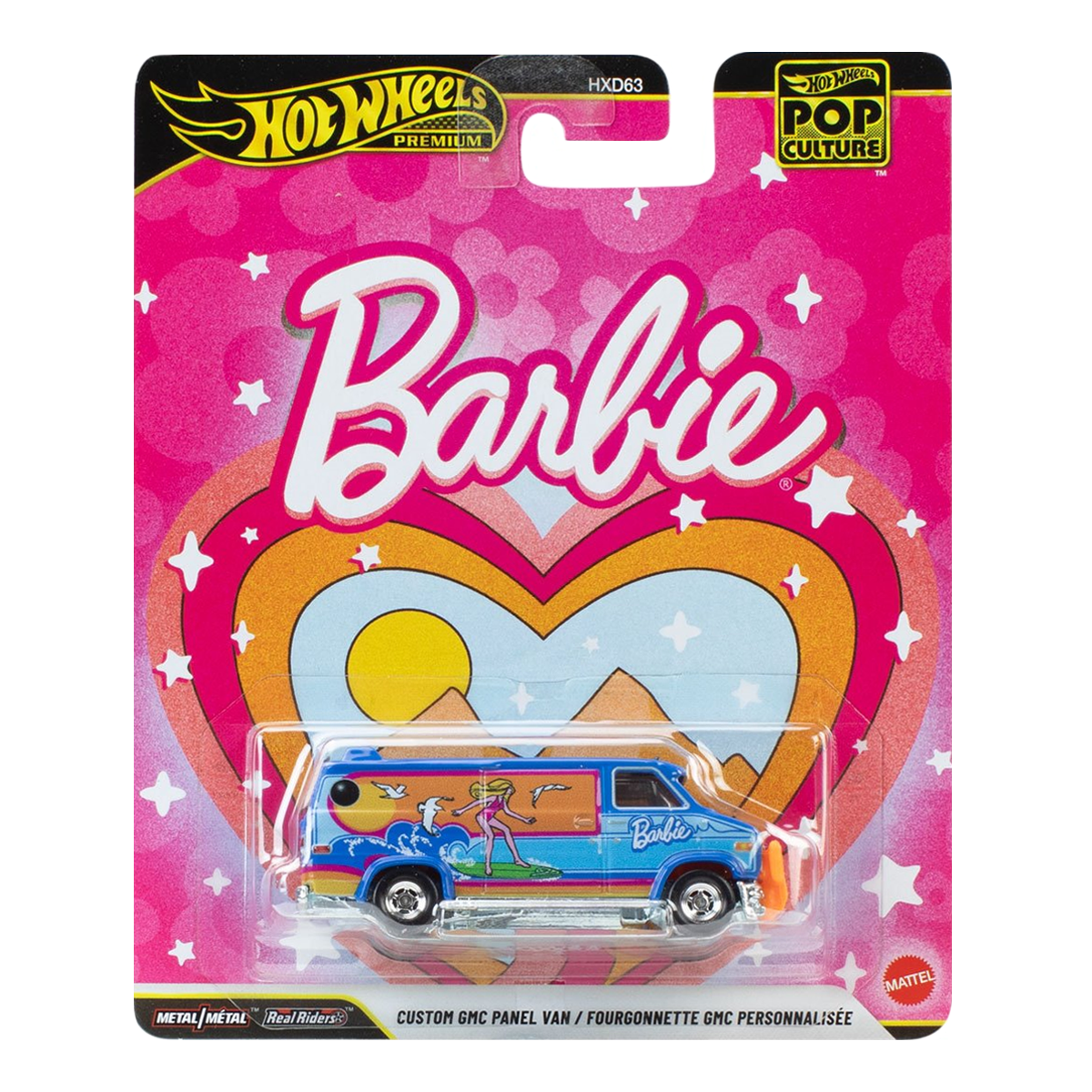 Hot Wheels Premium Barbie Custom GMC Panel Van, Pop Culture, 1:64 Scale, Authentic Vehicle Replicas, Cars, Real Riders, Metal, Display and Play, Mattel, Pop Culture 2025 2026