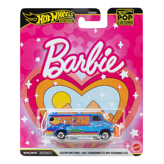 Hot Wheels Premium Barbie Custom GMC Panel Van, Pop Culture, 1:64 Scale, Authentic Vehicle Replicas, Cars, Real Riders, Metal, Display and Play, Mattel, Pop Culture 2025 2026