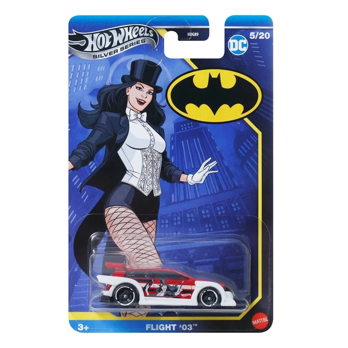 Hot Wheels Batman Theme Flight 03 Zatanna Zatara 5/20, DC Comics, Cars Vehicles Trucks, Push and Play Car, 1:64 Scale Toy