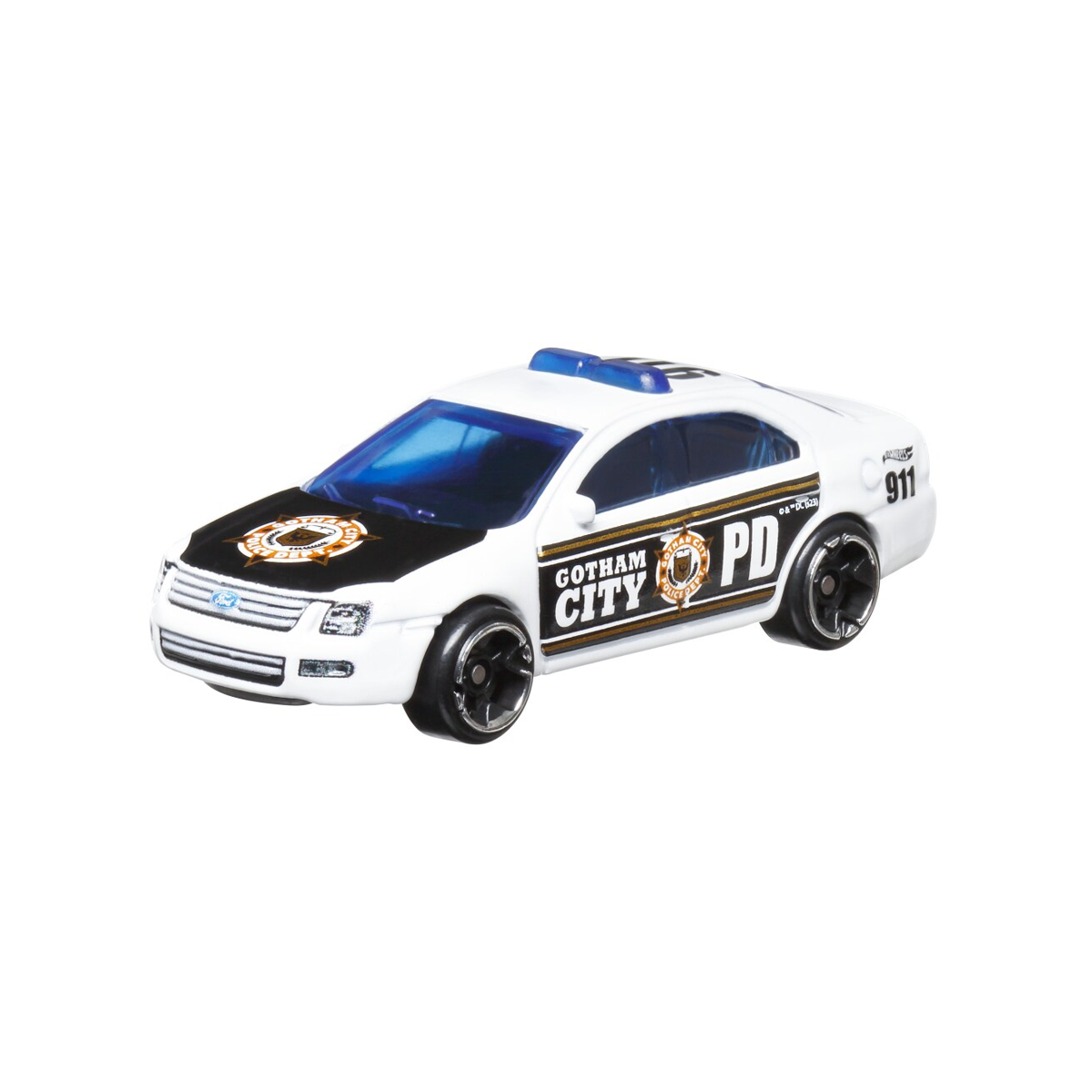 Hot Wheels Batman Theme Ford Fusion Gotham City PD 5/20, DC Comics, Cars Vehicles Trucks, Push and Play Car, 1:64 Scale Toy