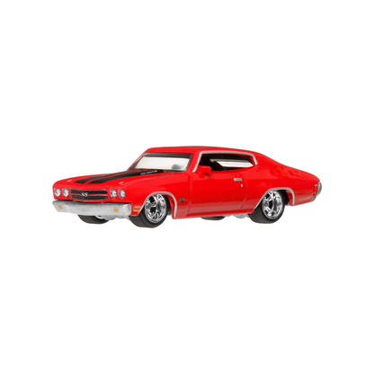 Hot Wheels Premium Fast & Furious 25 Years, 1970 Chevrolet Chevelle SS, 1:64 Scale, Authentic Vehicle Replicas, Cars, Real Riders, Metal, Display and Play