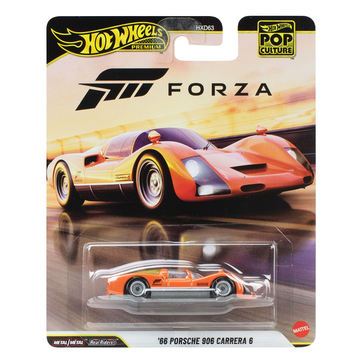 Hot Wheels Premium Forza '66 Porsche 906 Carrera 6, Pop Culture, 1:64 Scale, Authentic Vehicle Replicas, Cars, Real Riders, Metal, Display and Play, Mattel, Pop Culture 2025 2026
