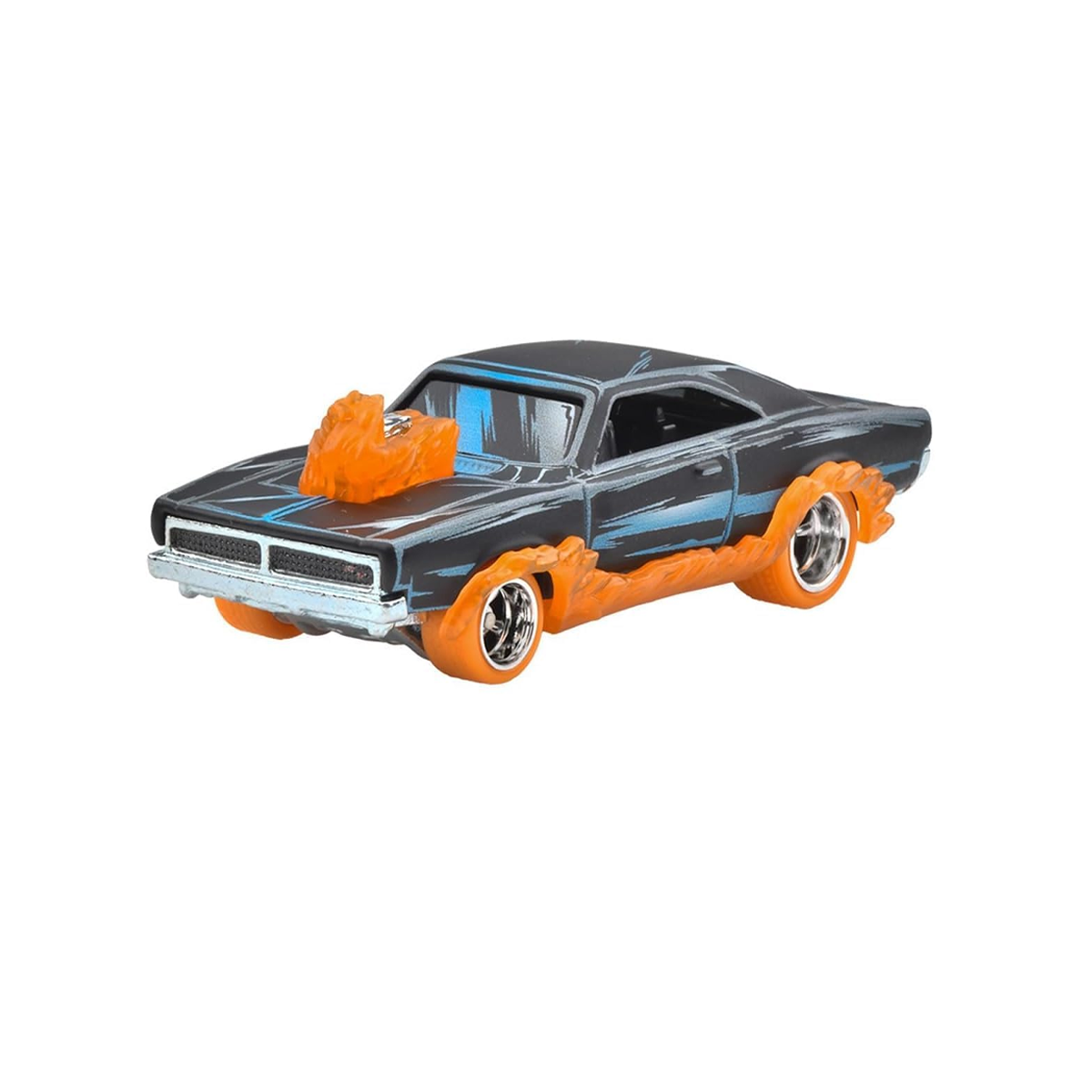 Hot Wheels Premium Marvel's Ghost Rider Charger, 1:64 Scale, Authentic Vehicle Replicas, Cars, Real Riders, Metal, Display and Play