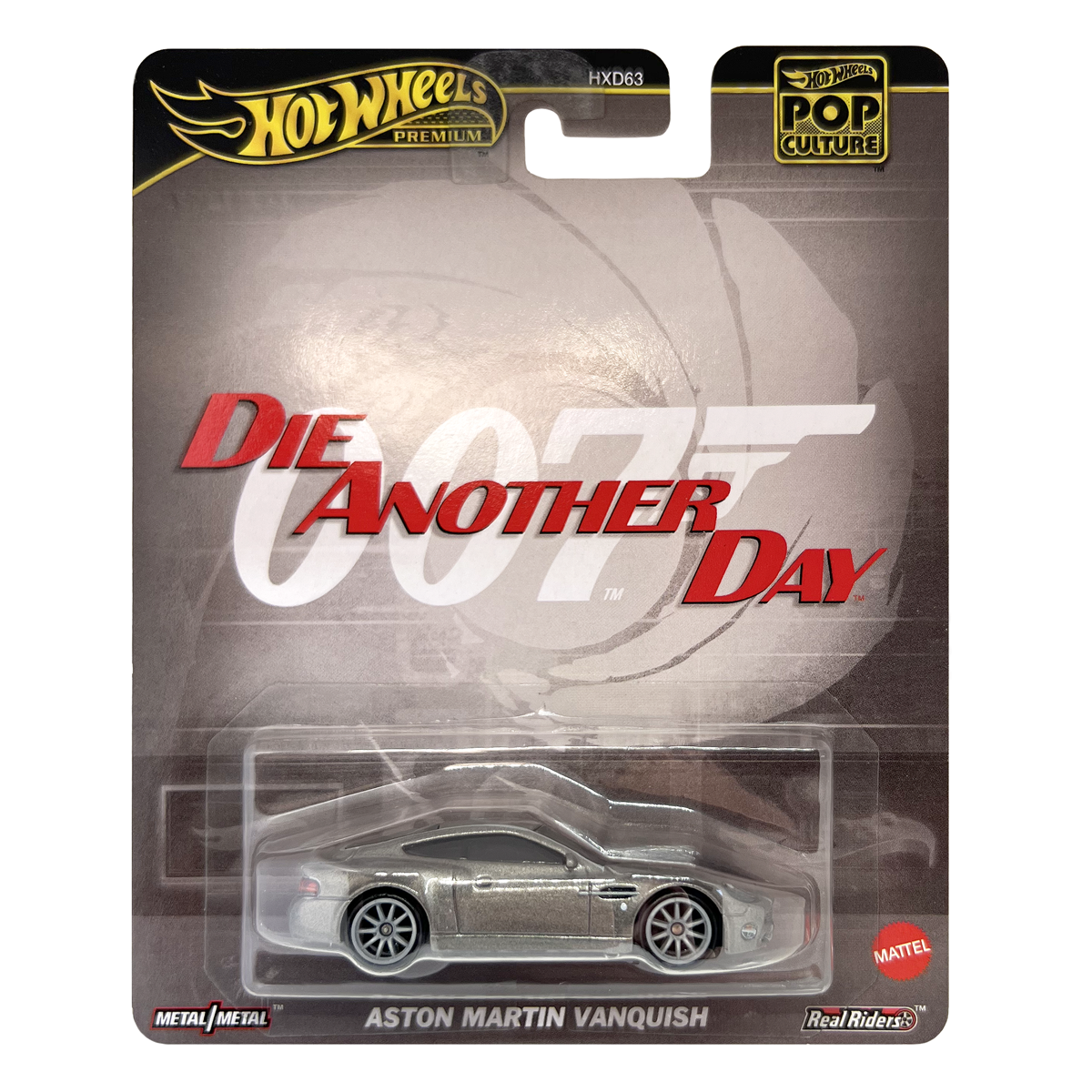 Hot Wheels Premium James Bond 007 Die Another Day Aston Martin Vanquish, 1:64 Scale, Authentic Vehicle Replicas, Cars, Real Riders, Metal, Display and Play