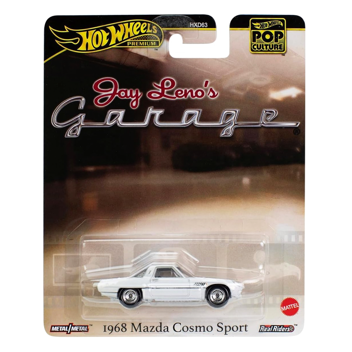 Hot Wheels Premium Jay Leno's Garage 1968 Mazda Cosmo Sport, 1:64 Scale, Authentic Vehicle Replicas, Cars, Real Riders, Metal, Display and Play