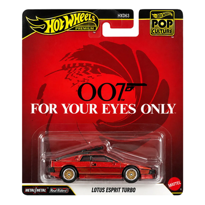 Hot Wheels Premium Lotus Esprit Turbo 007 For Your Eyes Only, Pop Culture, 1:64 Scale, Authentic Vehicle Replicas, Cars, Real Riders, Metal, Display and Play, Mattel, Pop Culture 2026 2027