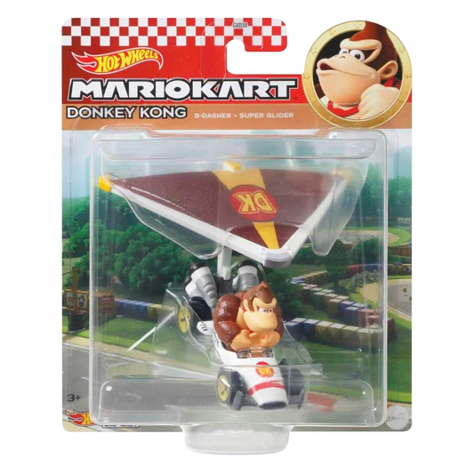 Hot Wheels Mario Kart Gliders Donkey Kong B-Dasher Super Glider, Push and Play Plane Car, Toy Cars, Stunt Race Adventure, Fan Favorite, Collector, 2026 Mattel