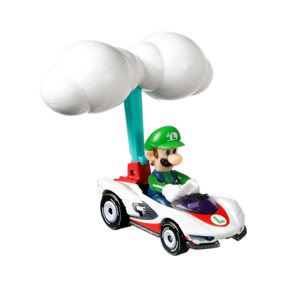 Hot Wheels Mario Kart Gliders Luigi P-Wing Cloud Glider, Push and Play Plane Car, Toy Cars, Stunt Race Adventure, Fan Favorite, Collector, 2026 Mattel