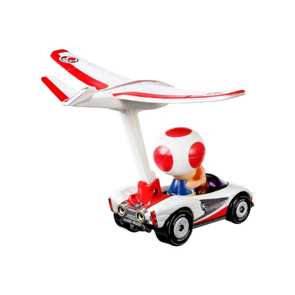 Hot Wheels Mario Kart Gliders Toad P-Wing, Push and Play Plane Car, Toy Cars, Stunt Race Adventure, Fan Favorite, Collector, 2026 Mattel