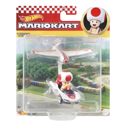 Hot Wheels Mario Kart Gliders Toad P-Wing, Push and Play Plane Car, Toy Cars, Stunt Race Adventure, Fan Favorite, Collector, 2026 Mattel
