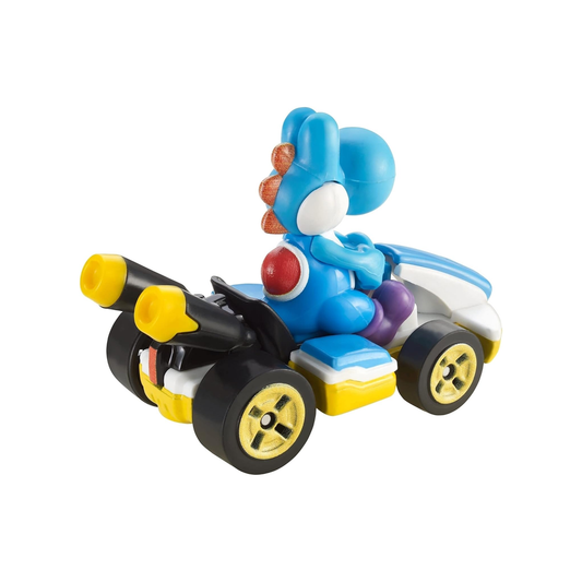 Hot Wheels Mario Kart Light-Blue Yoshi Standard Kart, Push and Play Car, Toy Cars, Stunt Race Adventure, Fan Favorite, Collector, 2026