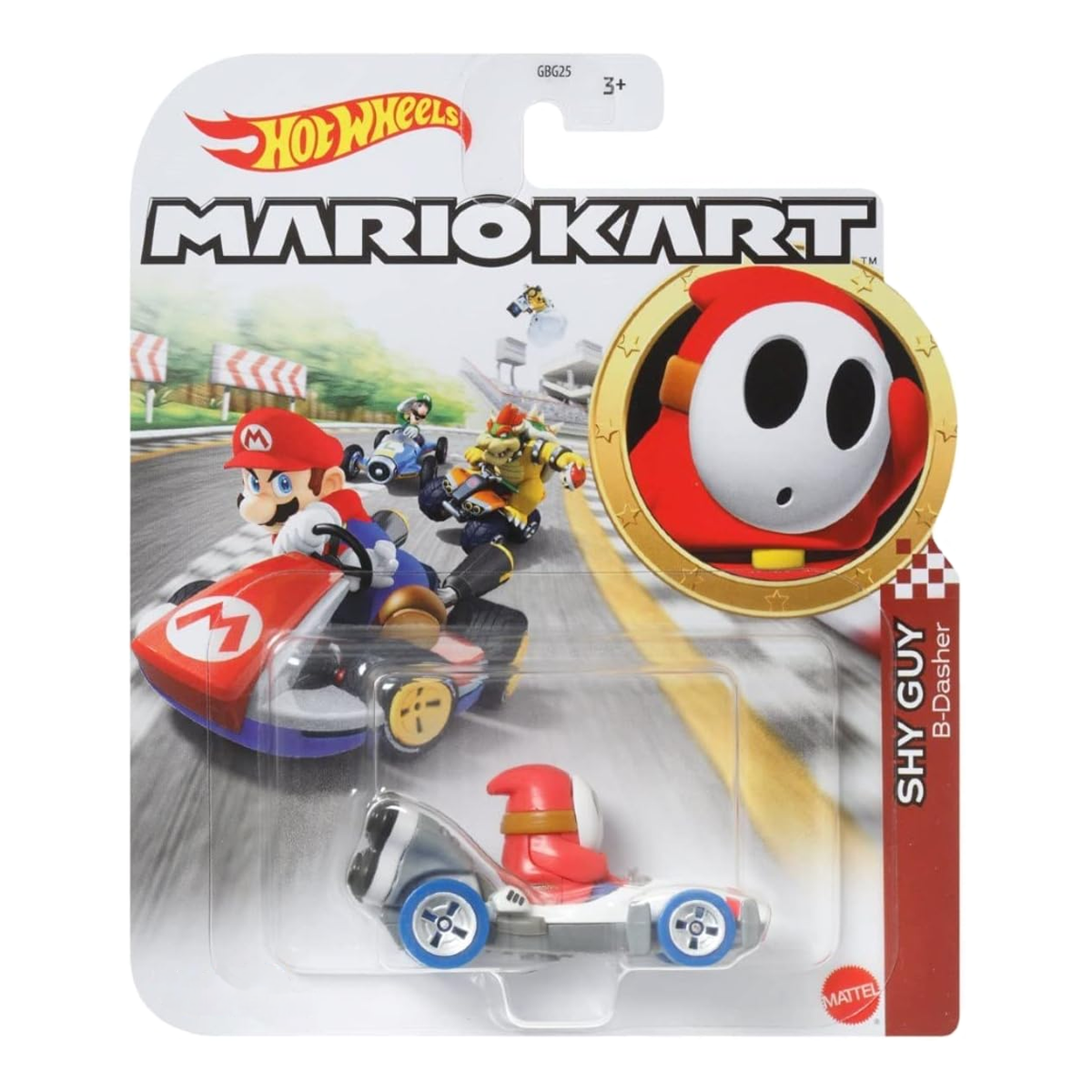Hot Wheels Mario Kart Shy Guy B-Dasher, Push and Play Car, Toy Cars, Stunt Race Adventure, Fan Favorite, Collector, 2026
