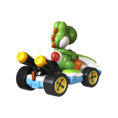 Hot Wheels Mario Kart Yoshi Standard Kart, Push and Play Car, Toy Cars, Stunt Race Adventure, Fan Favorite, Collector, 2026 Mattel