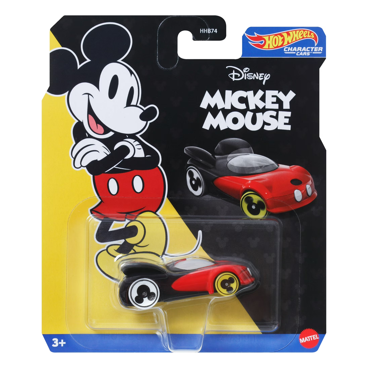 Hot Wheels Character Cars Mickey Mouse, Disney,, 1:64 Scale Car Vehicle, Licensed Blockbuster, Push-Around Play, Toy Collectors