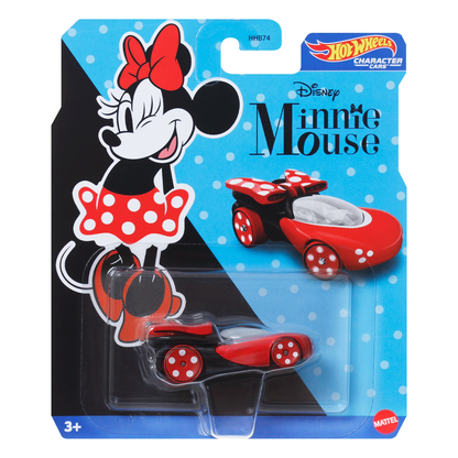 Hot Wheels Character Cars Minnie Mouse, Disney, 1:64 Scale Car Vehicle, Licensed Blockbuster, Push-Around Play, Toy Collectors