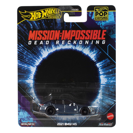 Hot Wheels Premium Mission Impossible Dead Reckoning 2021 BMW M5, 1:64 Scale, Authentic Vehicle Replicas, Cars, Real Riders, Metal, Display and Play, Mattel, Pop Culture 2025 2026