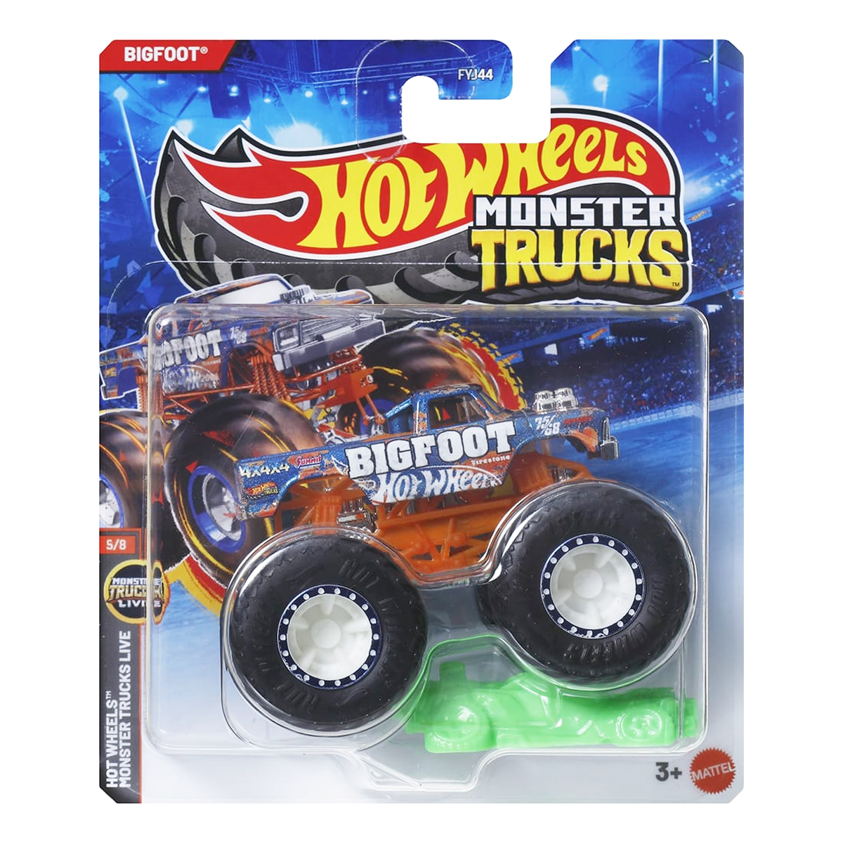 Hot Wheels Monster Trucks Bigfoot, HWMT, Back to Basics, Crushed Car, 1:64 Scale, Authentic Vehicle Replicas, Cars, Display and Play, Mattel, 2026