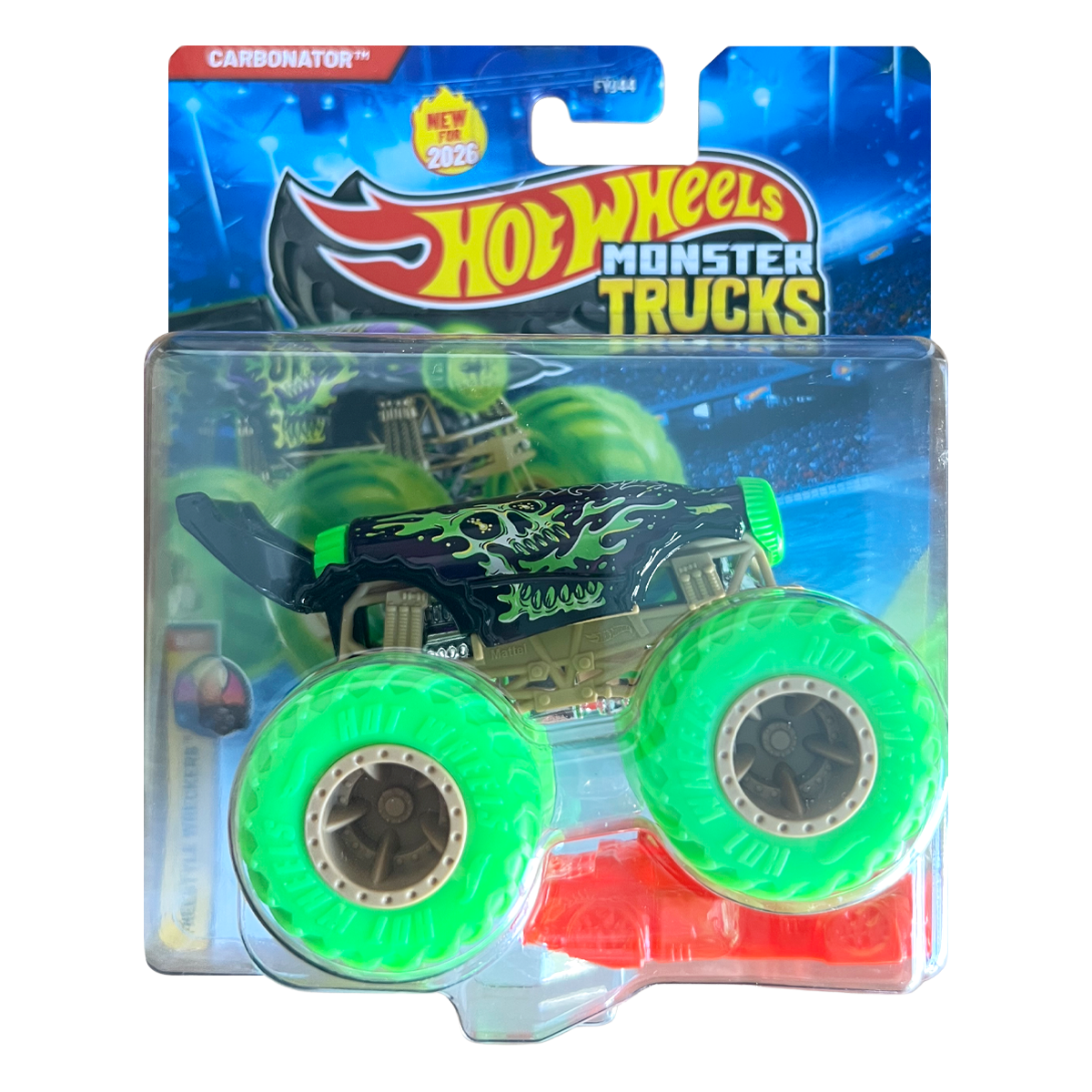 Hot Wheels Monster Trucks Carbonator, HWMT, Back to Basics, Freestyle Wreckers, Crushed Car, 1:64 Scale, Authentic Vehicle Replicas, Cars, Display and Play, Mattel, 2026