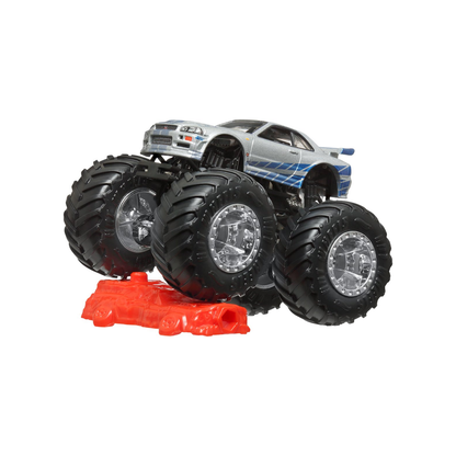 Hot Wheels Monster Trucks Fast and Furious Nissan Skyline, HWMT, Back to Basics, Crushed Car, 1:64 Scale, Authentic Vehicle Replicas, Cars, Display and Play, Mattel, 2026