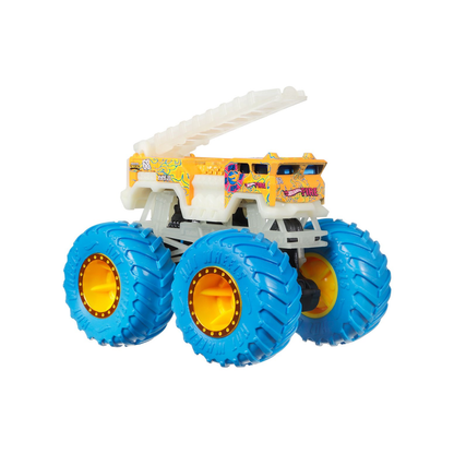 Hot Wheels Monster Trucks Glow in the Dark 5 Alarm, Crashing, Smashing, 1:64 Scale, Authentic Vehicle Replicas, Cars, Display and Play, Mattel, 2025 2026, Fans Collectors, Big Wheels