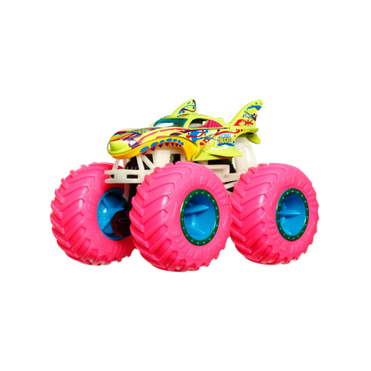 Hot Wheels Monster Trucks Glow in the Dark Shark Wreak, Crashing, Smashing, 1:64 Scale, Authentic Vehicle Replicas, Cars, Display and Play, Mattel, 2025 2026, Fans Collectors, Big Wheels