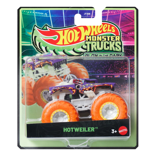 Hot Wheels Monster Trucks Glow in the Dark Night Shifter, Crashing, Smashing, 1:64 Scale, Authentic Vehicle Replicas, Cars, Display and Play, Mattel, 2025 2026, Fans Collectors, Big Wheels