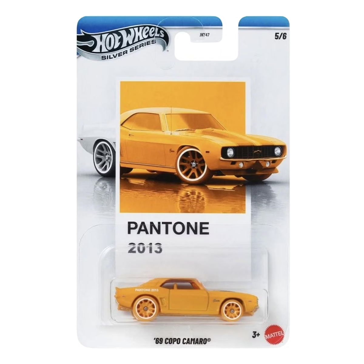 Hot Wheels Nissan '69 Copo Camaro Pantone Silver Series, 1:64 Scale Die-Cast, Cars Vehicles, Push and Play Car Toy