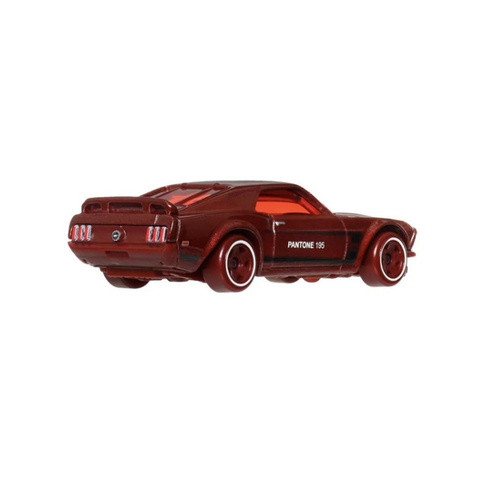 Hot Wheels Nissan '69 Ford Mustang Boss 302 Pantone Silver Series, 1:64 Scale Die-Cast, Cars Vehicles, Push and Play Car Toy