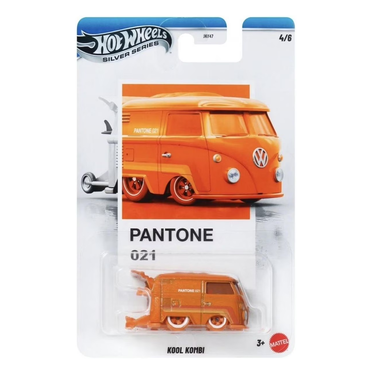 Hot Wheels Kool Kombi Pantone Silver Series, 1:64 Scale Die-Cast, Cars Vehicles, Push and Play Car Toy