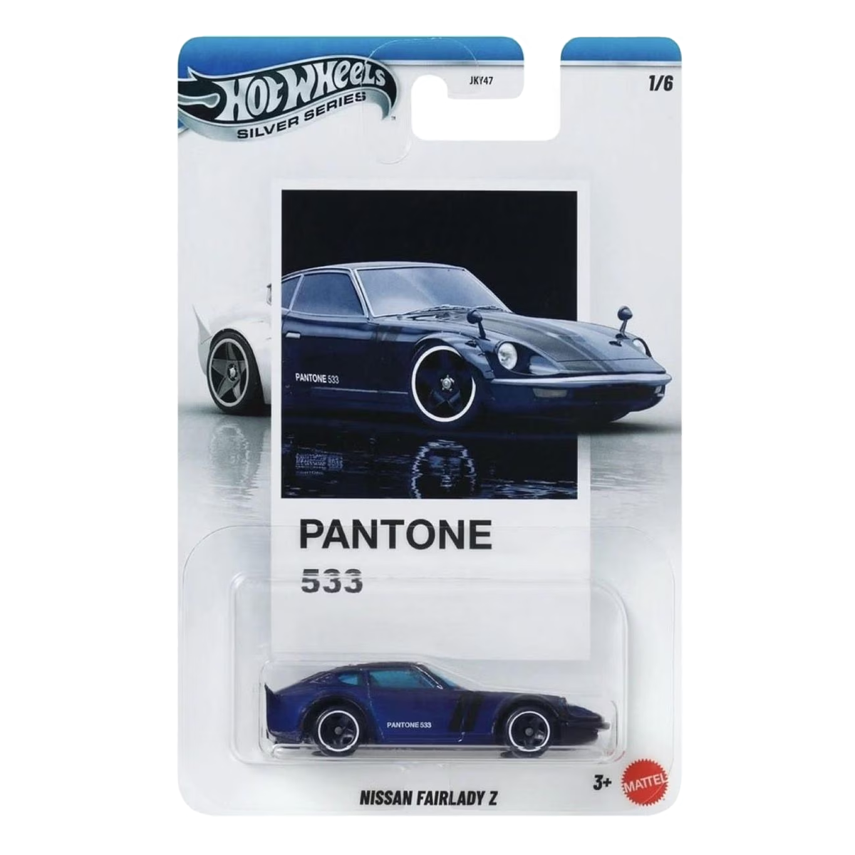 Hot Wheels Nissan Fairlady Z Pantone Silver Series, 1:64 Scale Die-Cast, Cars Vehicles, Push and Play Car Toy