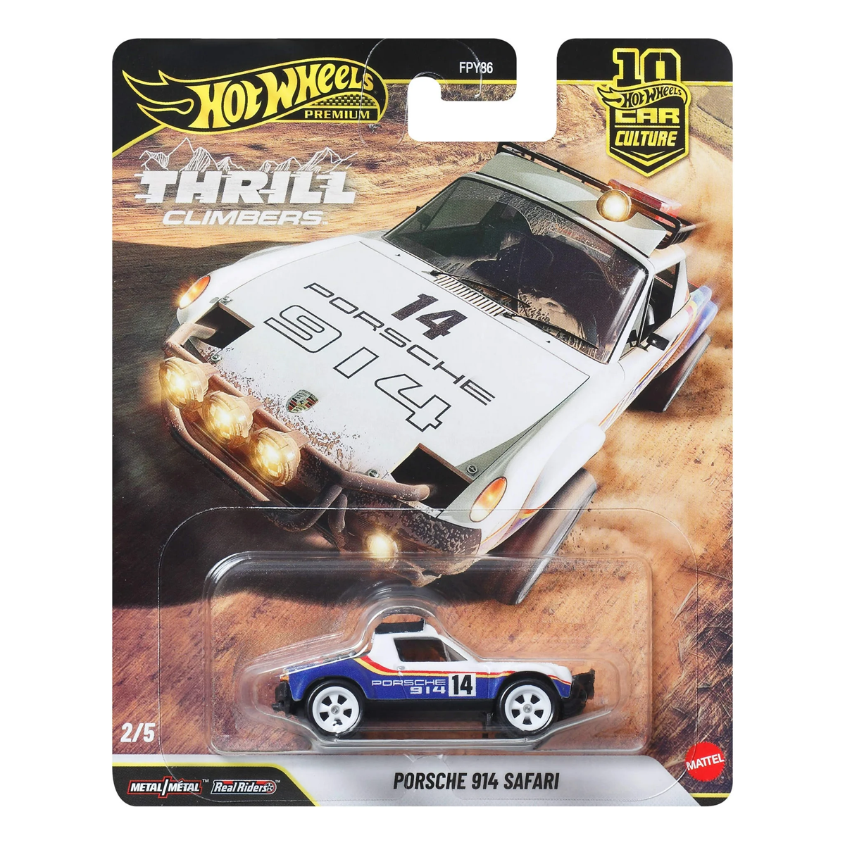 Hot Wheels Porsche 914 Safari, Premium Thrill Climbers, Car Culture, 1:64 Scale, Authentic Vehicle Replicas, Cars, Real Riders, Metal, Display and Play, Mattel, Pop Culture 2025 2026