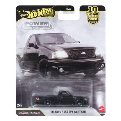 Hot Wheels Premium '99 Ford F-150 SVT Lightning Power Trip, Car Culture, 1:64 Scale, Authentic Vehicle Replicas, Cars, Real Riders, Metal, Display and Play, Mattel, Pop Culture 2025 2026