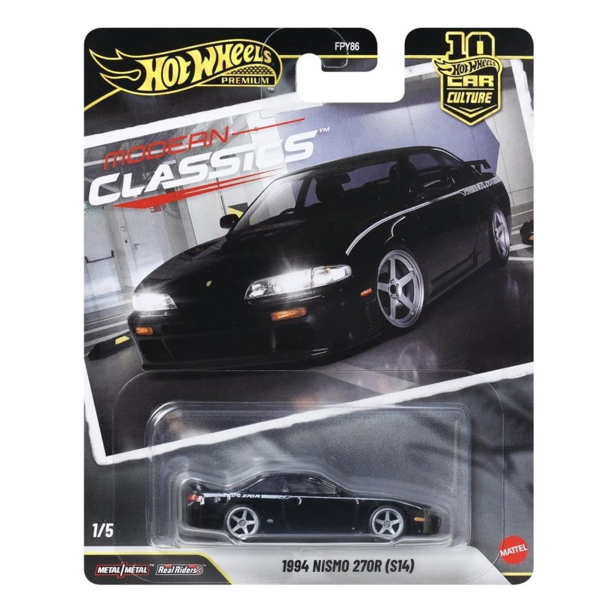 Hot Wheels Premium 1994 Nismo 270R S14, Modern Classics, Car Culture, 1:64 Scale, Authentic Vehicle Replicas, Cars, Real Riders, Metal, Display and Play, Mattel, Pop Culture 2025 2026